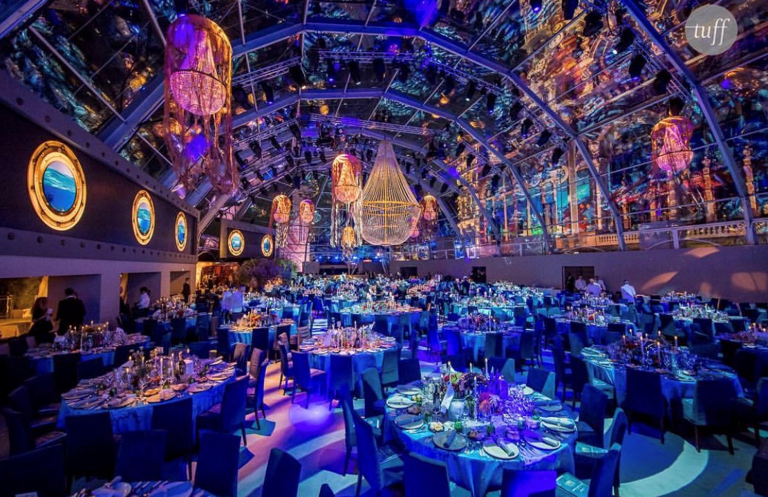 Lustre en cristal loué pour le Gala de la Fondation Prince Albert II à Monaco